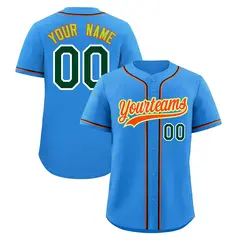 Light Blue Classic Style Baseball Jersey Uniform 1