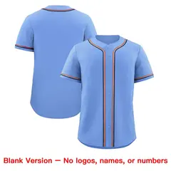 Light Blue Classic Style Lightweight Baseball Jersey 8