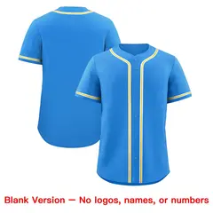 Light Blue Classic Style Lightweight Baseball Jersey 8