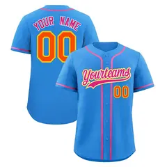 Light Blue Classic Style Lightweight Baseball Jersey 1
