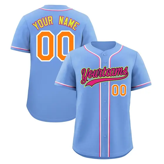 Light Blue Classic Style Lightweight Baseball Jersey