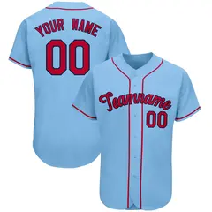 Light Blue Classic Team Style Authentic Baseball Jersey 1