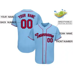 Light Blue Classic Team Style Authentic Baseball Jersey 2