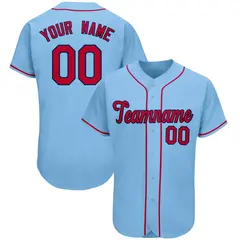 Light Blue Classic Team Style Authentic Baseball Jersey 1