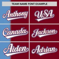 Light Blue Crimson Gradient Stripe Two-Button Softball Jersey 3