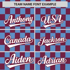 Light Blue Crimson Plaid Fashion Authentic Baseball Jersey 3