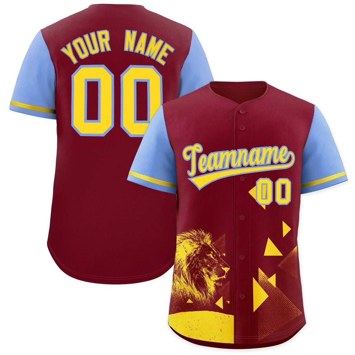 Light Blue Crimson Raptor Series Raglan Baseball Jersey