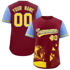 Light Blue Crimson Raptor Series Raglan Baseball Jersey 1
