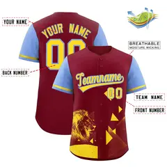 Light Blue Crimson Raptor Series Raglan Baseball Jersey 2
