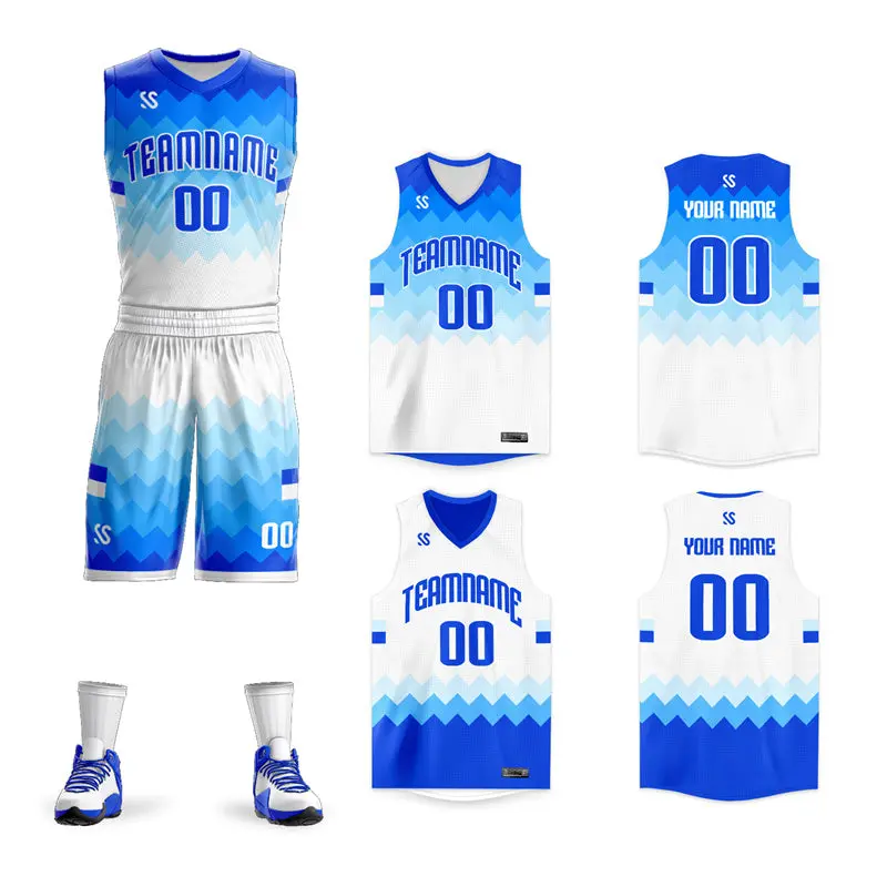 Light Blue Double Side Sets Sportswear Basketball Jersey