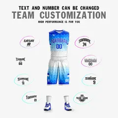 Light Blue Double Side Sets Sportswear Basketball Jersey 2