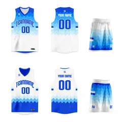 Light Blue Double Side Sets Sportswear Basketball Jersey 3