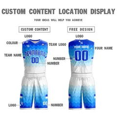 Light Blue Double Side Sets Sportswear Basketball Jersey 4