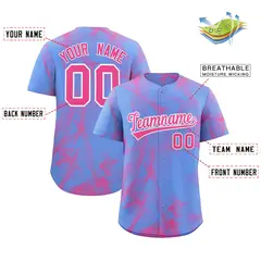 Light Blue Fumes Graffiti Pattern Authentic Baseball Jersey 2