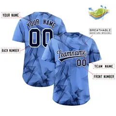 Light Blue Fumes Graffiti Pattern Authentic Baseball Jersey 2