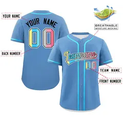 Light Blue Genderflux Pride Month Classic Baseball Jersey 2