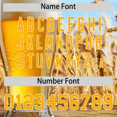 Light Blue Gold Beer Pattern Baseball Jersey 4