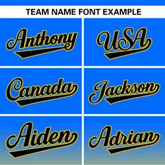 Light Blue Gold-Black Gradient Pullover Pinstripe Baseball Jersey 3