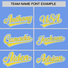Light Blue Gold Edge Color Block Authentic Baseball Jersey 3