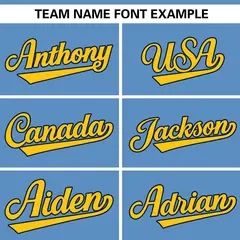 Light Blue Gold Gradient Ribbed Authentic Baseball Jersey 3