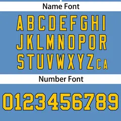Light Blue Gold Gradient Ribbed Authentic Baseball Jersey 4