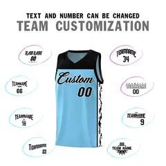 Light Blue Graffiti Side Pattern Basketball Jersey 4