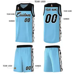 Light Blue Graffiti Side Pattern Basketball Jersey 5