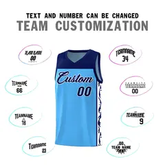 Light Blue Graffiti Side Pattern Basketball Jersey 4
