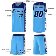 Light Blue Graffiti Side Pattern Basketball Jersey 5