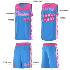 Light Blue Graffiti Side Pattern Basketball Jersey 5
