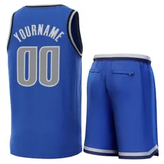 Light Blue Gray-Navy Classic Sets Basketball Jersey 3