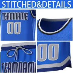 Light Blue Gray-Navy Classic Sets Basketball Jersey 6