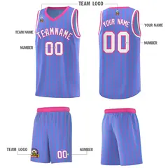 Light Blue Gray Pinstripe Retro Uniform Basketball Jersey 5