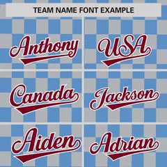 Light Blue Gray Plaid Fashion Authentic Baseball Jersey 3