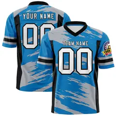 Light Blue Gray Scratch Pattern Authentic Football Jersey 1