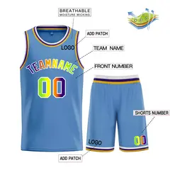 Light Blue Green-White Bull Classic Sets Basketball Jersey 3