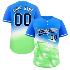 Light Blue Green-White Gradient Baseball Jersey 1