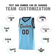 Light Blue Honeycomb Pattern Basketball Uniform Jersey 4