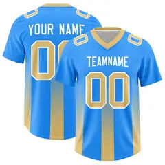 Light Blue Khaki Vertical Stripe Gradient Football Jersey