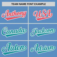 Light Blue Light Red-Aqua Gradient Side Baseball Jersey 3