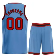 Light Blue Maroon-Black Bull Classic Sets Basketball Jersey 2