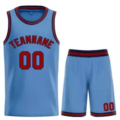 Light Blue Maroon-Navy Bull Classic Sets Basketball Jersey