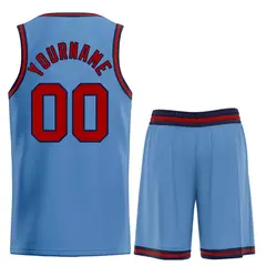 Light Blue Maroon-Navy Bull Classic Sets Basketball Jersey 2