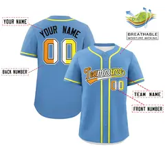 Light Blue Maverique Pride Month Baseball Jersey 2