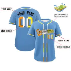 Light Blue Maverique Pride Month Baseball Jersey 2