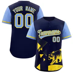 Light Blue Midnight Blue Raptor Series Raglan Baseball Jersey 1