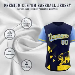 Light Blue Midnight Blue Raptor Series Raglan Baseball Jersey 3
