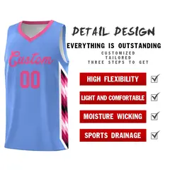Light Blue Mosaic Gradient Fashion Basketball Jersey Uniform 2