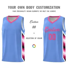 Light Blue Mosaic Gradient Fashion Basketball Jersey Uniform 3