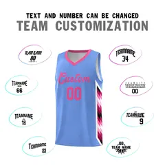 Light Blue Mosaic Gradient Fashion Basketball Jersey Uniform 4